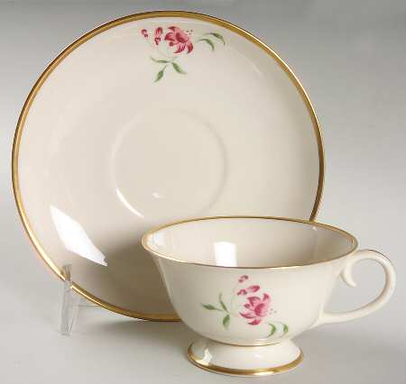 Fuschia (Gold) Footed Cup & Saucer Set