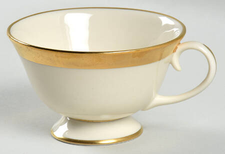 Georgian Rose No Color Band (Gold Trim, Coupe) Footed Cup