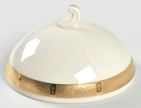 Georgian Rose No Color Band (Gold Trim, Coupe) Lid for Round Butter