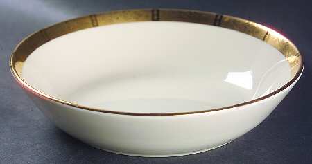 Georgian Rose No Color Band (Gold Trim, Coupe) 8" Round Vegetable Bowl