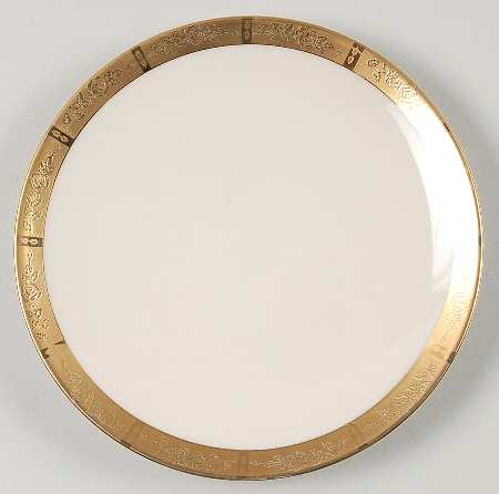 Georgian Rose No Color Band (Gold Trim, Coupe) Bread & Butter Plate