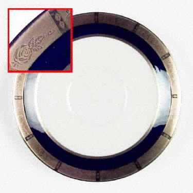 Georgian Rose Cobalt Blue (.35 Gold Band) Saucer for Traditional Footed Cup