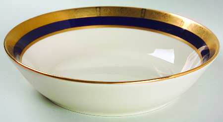 Georgian Rose Cobalt Blue (.35 Gold Band) 8" Round Vegetable Bowl