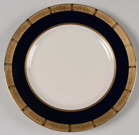 Georgian Rose Cobalt Blue (.35 Gold Band) Salad Plate