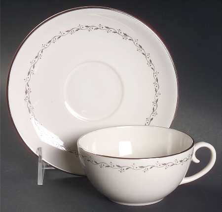 Glendora Grey (Coupe) Flat Cup & Saucer Set
