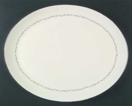 Glendora Grey (Rim) 16" Oval Serving Platter