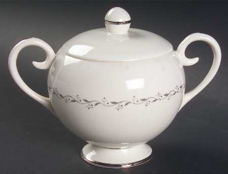 Glendora Grey (Rim) Sugar Bowl & Lid