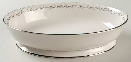 Glendora Grey (Rim) 9" Oval Vegetable Bowl