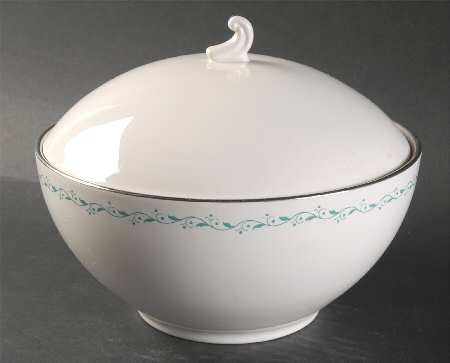 Glendora Turquoise (Rim) Round Covered Vegetable