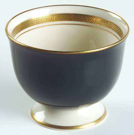 Grecian Key Black (Gold Trim,  Rim) Single Egg Cup