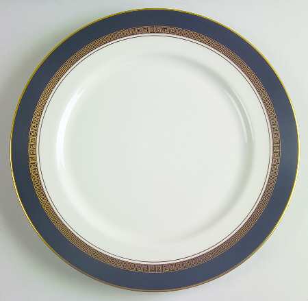 Grecian Key Black (Gold Trim,  Rim) by Flintridge