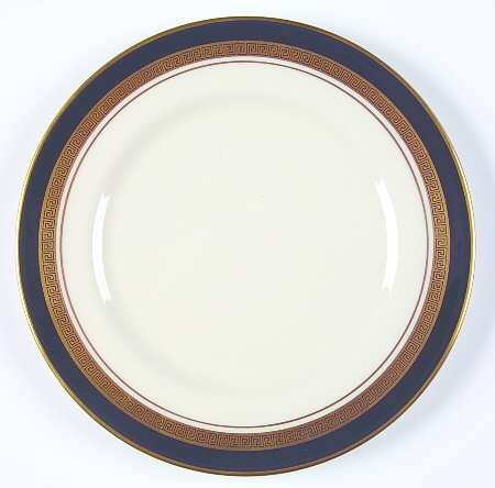 Grecian Key Black (Gold Trim,  Rim) Bread & Butter Plate