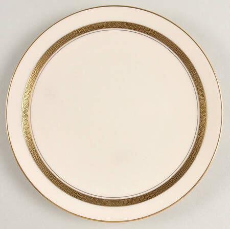 Grecian Key No Color Band (Gold Trim, Coupe) Salad Plate