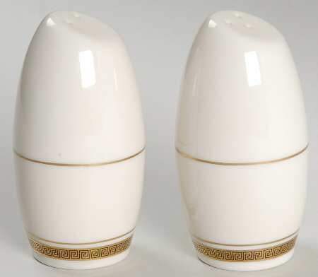Grecian Key No Color Band (Gold Trim, Coupe) Salt & Pepper Set