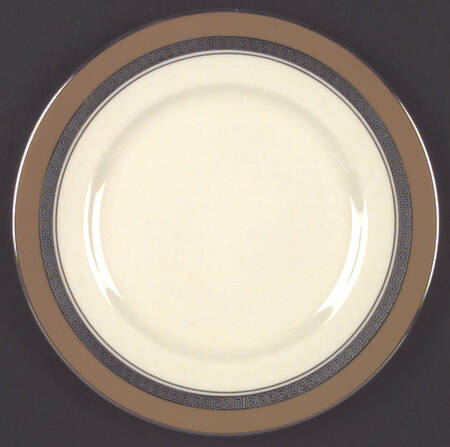 Grecian Key Cocoa (Platinum Trim, Rim) by Flintridge
