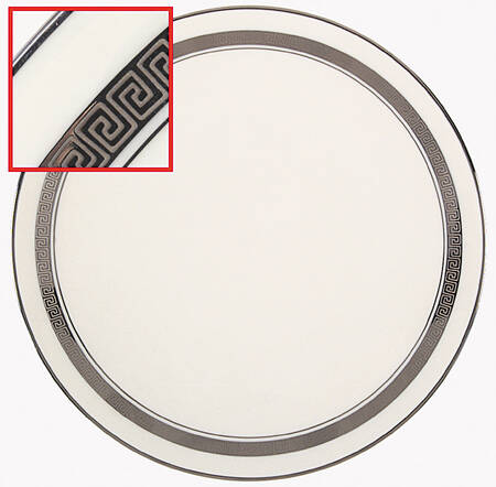 Grecian Key No Color Band (Platinum Trim, Coupe) Salad Plate