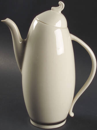 Grecian Key No Color Band (Platinum Trim, Coupe) Coffee Pot & Lid