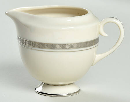 Grecian Key No Color Band (Platinum Trim, Coupe) Mini Creamer