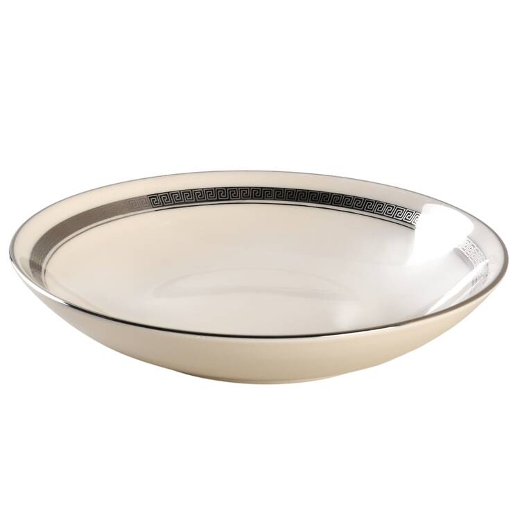 Grecian Key No Color Band (Platinum Trim, Coupe) Coupe Soup Bowl