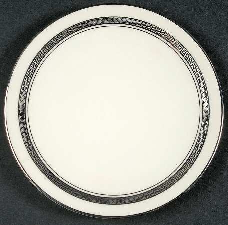 Grecian Key No Color Band (Platinum Trim, Coupe) Bread & Butter Plate