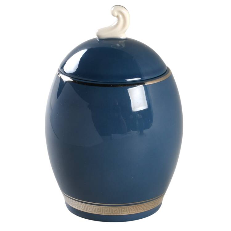 Grecian Key Mystic (Platinum Trim, Coupe) Sugar Bowl & Lid
