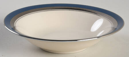 Grecian Key Mystic (Platinum Trim, Rim) Rim Fruit/Dessert (Sauce) Bowl