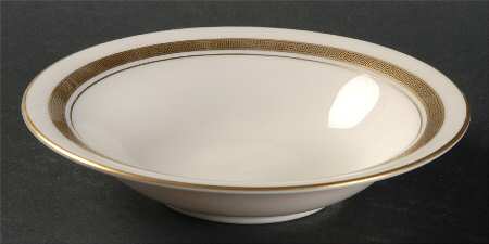 Grecian Key No Color Band (Gold Trim, Rim) Rim Fruit/Dessert (Sauce) Bowl