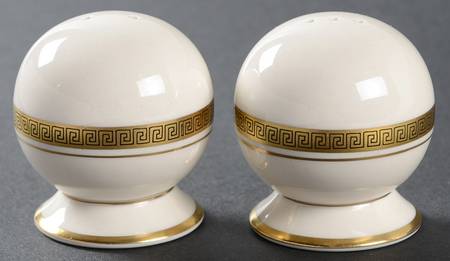 Grecian Key No Color Band (Gold Trim, Rim) Salt & Pepper Set