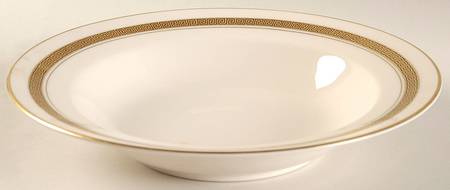 Grecian Key No Color Band (Gold Trim, Rim) Rim Soup Bowl