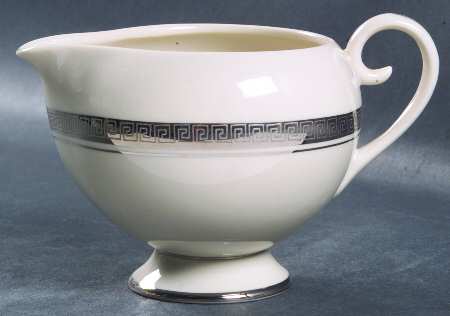 Grecian Key No Color Band (Platinum Trim, Rim) Creamer