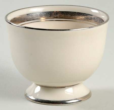 Grecian Key No Color Band (Platinum Trim, Rim) Single Egg Cup