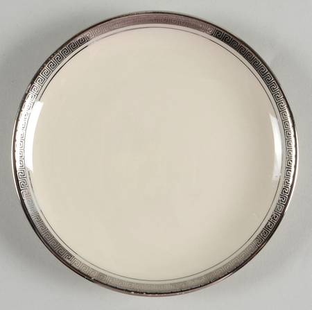 Grecian Key No Color Band (Platinum Trim, Rim) Coaster