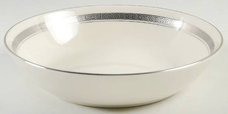 Grecian Key No Color Band (Platinum Trim, Rim) 8" Round Vegetable Bowl
