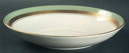 Grecian Key Sage Green (Gold Trim, Coupe) by Flintridge