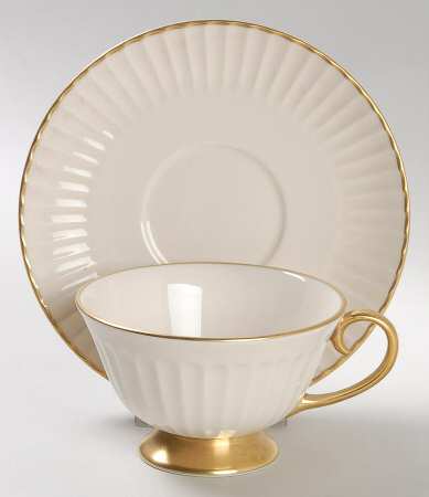 Huntington Flutes (Rim) Footed Cup & Saucer Set