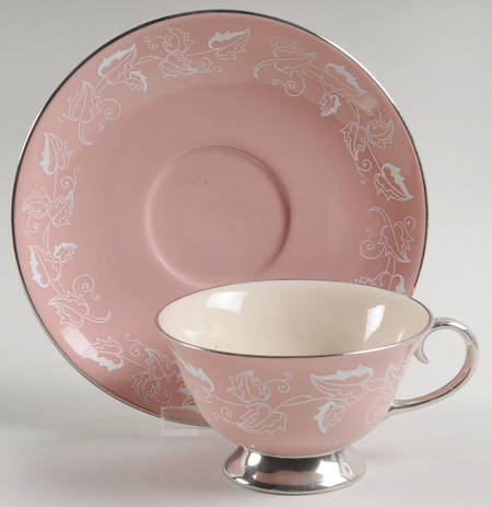 Leaflace Rose Footed Cup & Saucer Set