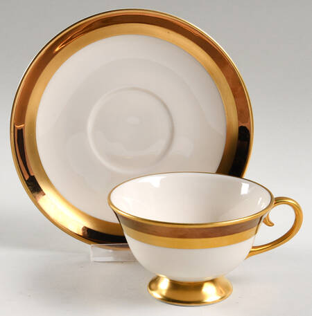 Marquis (Coupe, Flintridge Backstamp) Footed Cup & Saucer Set