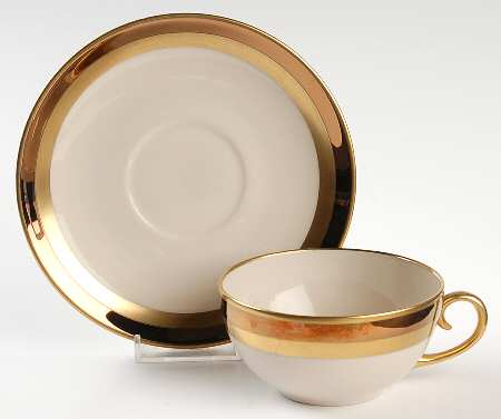 Marquis (Coupe, Flintridge Backstamp) Flat Cup & Saucer Set