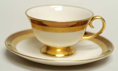 Marquis (Rim, Flintridge Backstamp) Footed Cup & Saucer Set