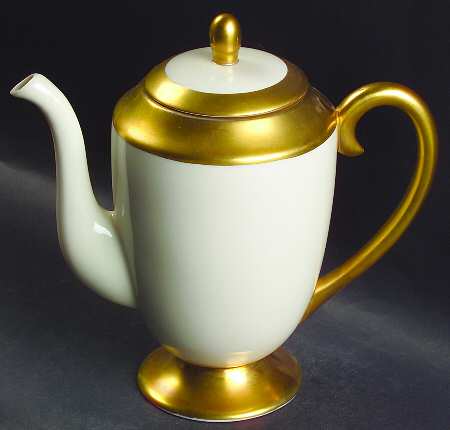 Marlo (Gold Trim, Rim, Verge) Coffee Pot & Lid