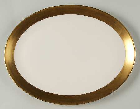 Marlo (Gold Trim, Rim, Verge) 14" Oval Serving Platter