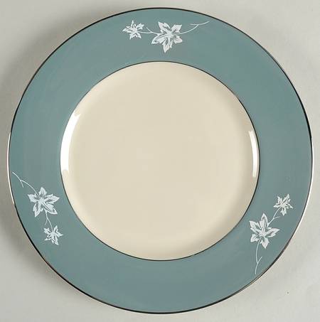 Misty Leaf Peacock Blue Salad Plate