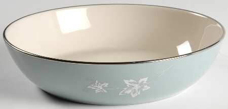 Misty Leaf Strata Blue 8" Round Vegetable Bowl