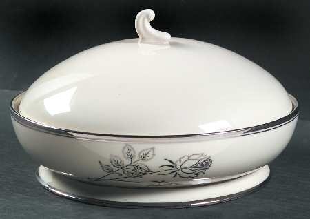 Midnight Rose Round Covered Vegetable