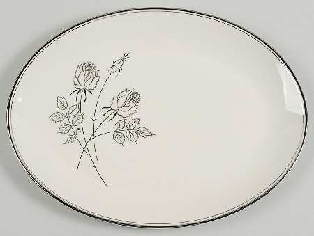 Midnight Rose 14" Oval Serving Platter