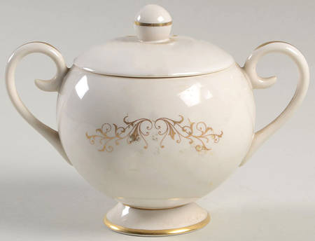 Pierra Gold (Gold Trim, Rim) Sugar Bowl & Lid