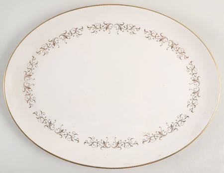 Pierra Gold (Gold Trim, Rim) 14" Oval Serving Platter
