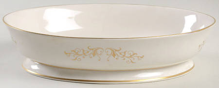 Pierra Gold (Gold Trim, Rim) 9" Oval Vegetable Bowl