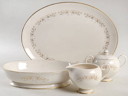 Pierra Gold (Gold Trim, Rim) 5 Piece Hostess Set