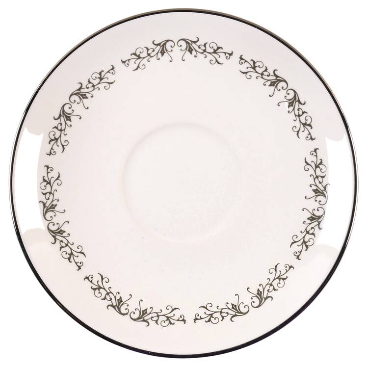 Pierra Grey (Platinum Rim) Saucer for Footed Cup
